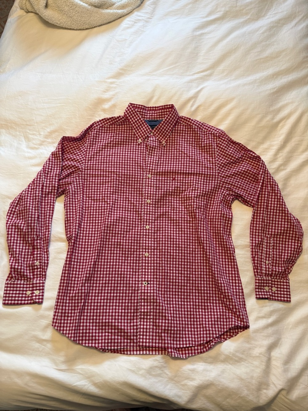 Nautica Red Gingham Button-Down Dress Shirt